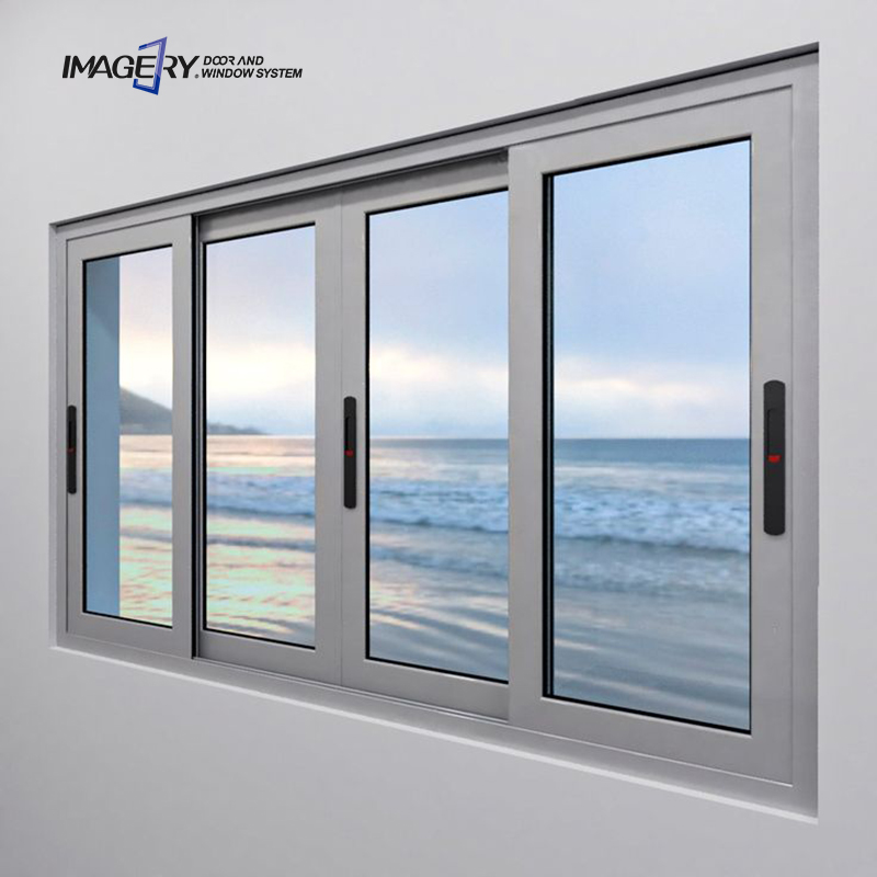 Imagery brand push and pull thermal break slider balcony house aluminium windows and doors aluminium double glass sliding window
