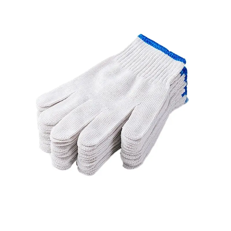 Industrial Cheap White Gloves String Knitted Work Hand Gardening Safety Cotton Gloves