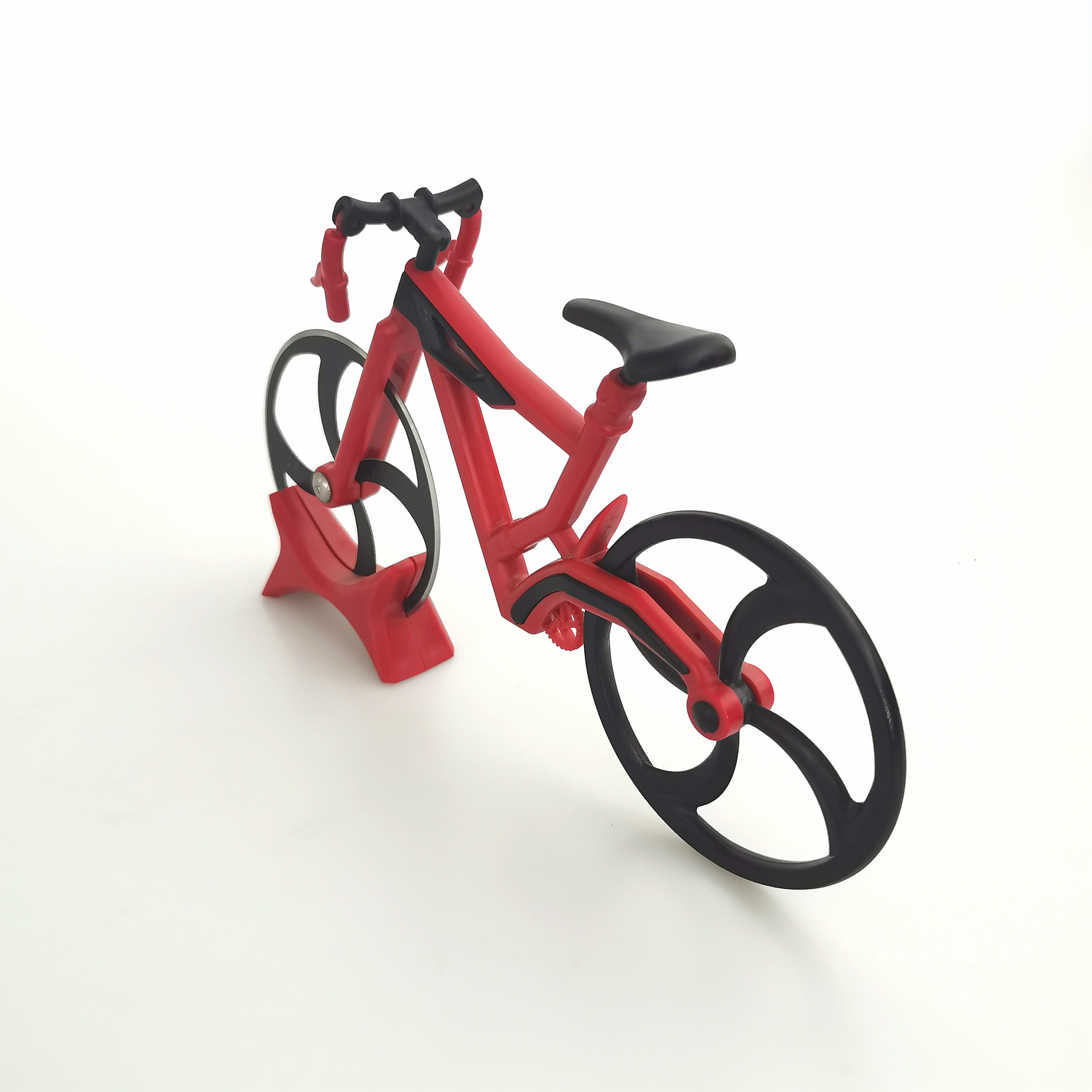 Bicycle Pizza Cutter Non-stick ABS Stainless Steel Bicycle Pizza Cutter Gift Pizza Cutter Bike Round Bike with Stand
