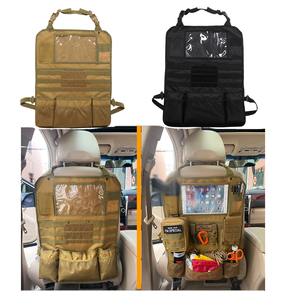 Tactical Car Back Seat Organizer Molle Seat Cover Car Back Seat Bag Vehicle Panel Car bag