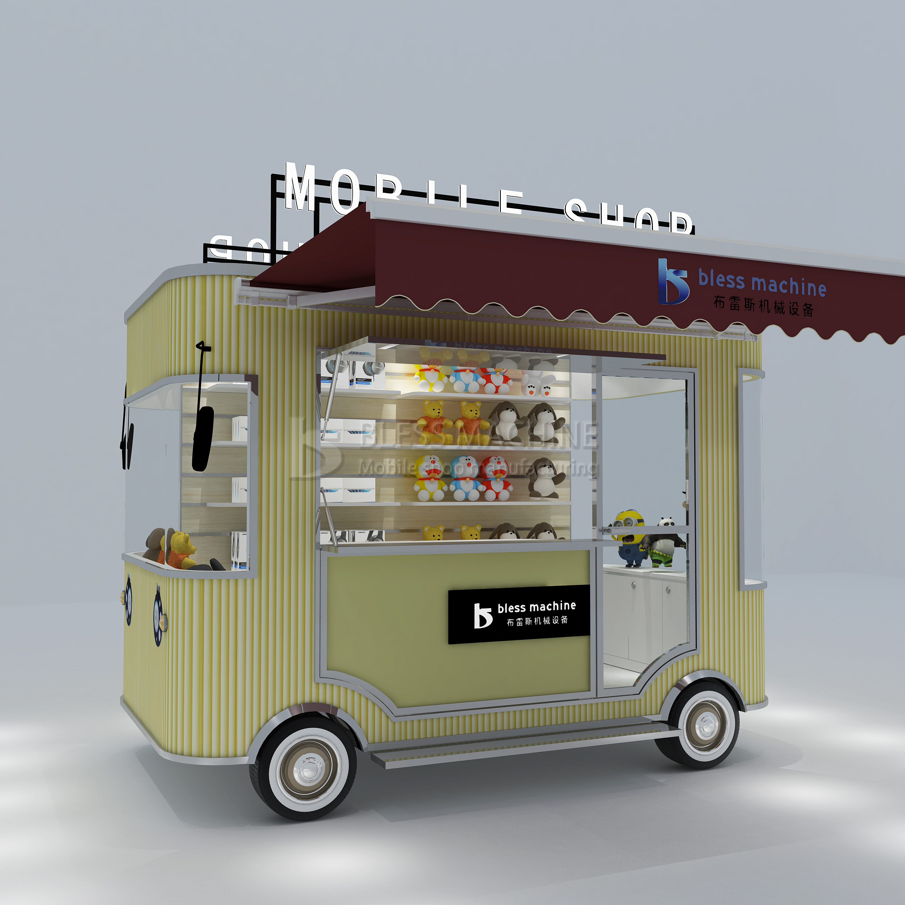 2023 new arrival factory outlet hot selling electric mobile commodity grocery handiwork artware shop van truck trailer cart