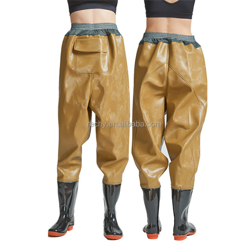Waterproof Anti-Slip PVC Material Fly Fishing Wader Boots Chest Waders