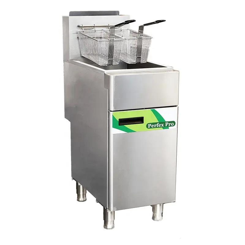 gas deep fryer with temperature control stainless steel deep fryer commercial wholesale price factory OEM