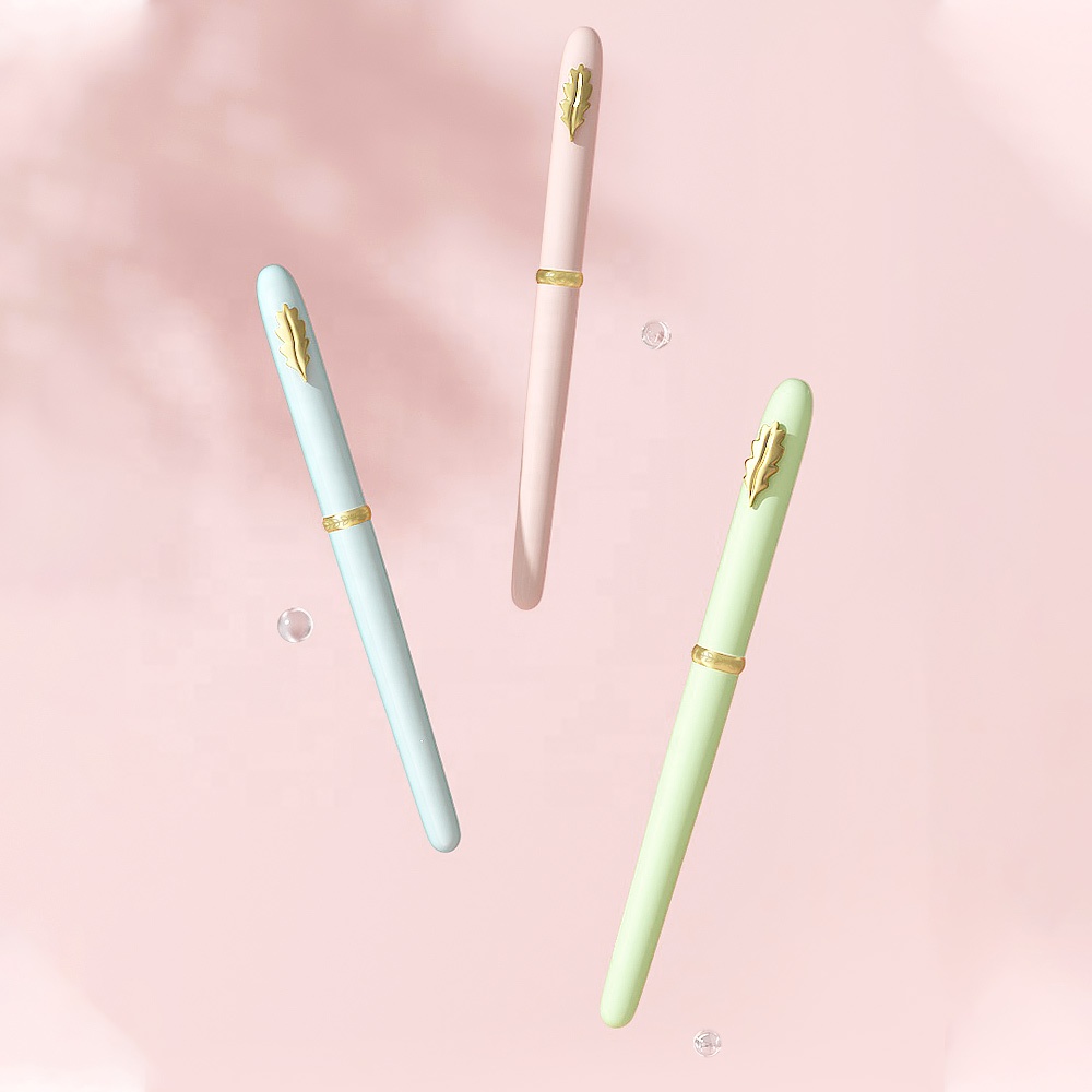Popular Gift Metal 2 In 1 Ink System Exquisite Pattern Carving Luxury Pretty Fountain Pen With Gift Box Packaging
