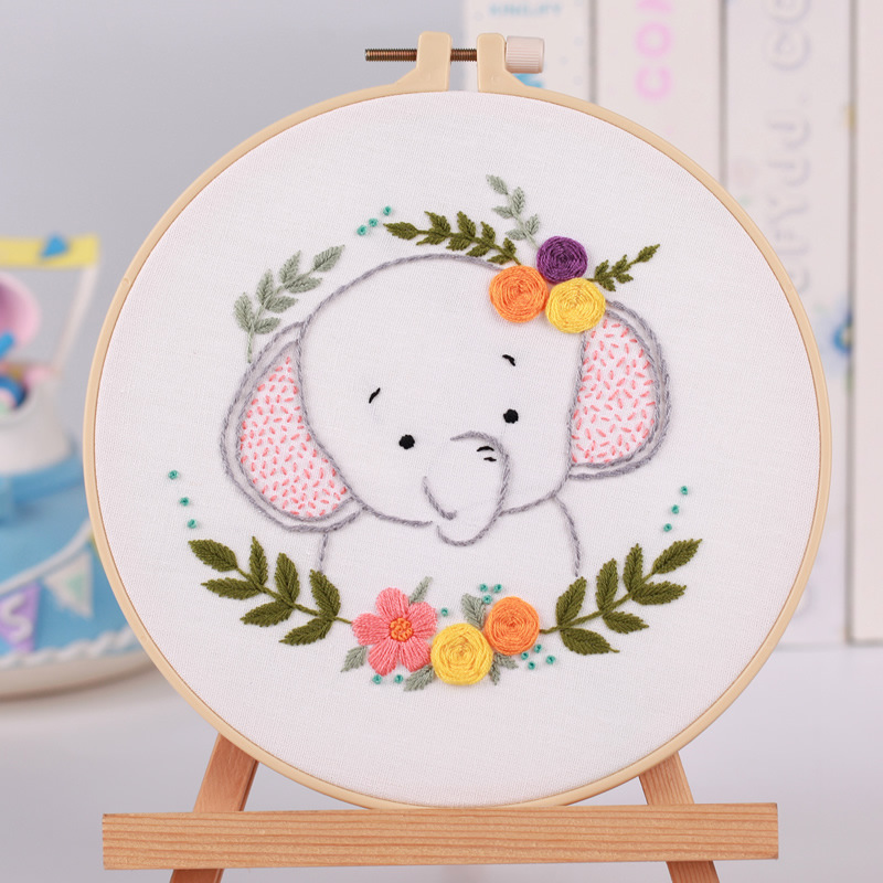 Custom diy animal pattern childrens room decoration hand made embroidery cross stitch for kids