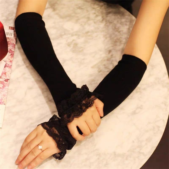 TAPA-8D015 Warm knitted arm long sleeve wrist lace cotton detachable sleeve winter autumn