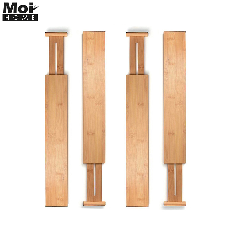 Modern design expandable organizer kitchen bamboo adjustable drawer divider