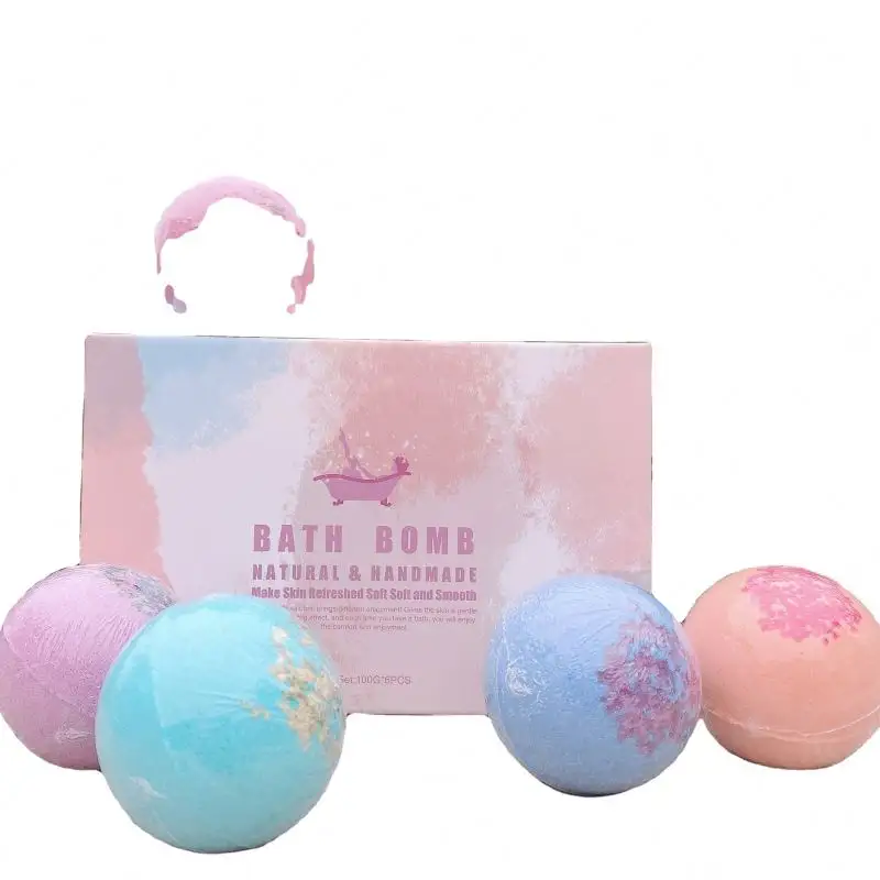 Discount new Private Label Natural Handmade Colorant ball Organic Rich Bubble Relaxing spa Colorful bath balls with a box