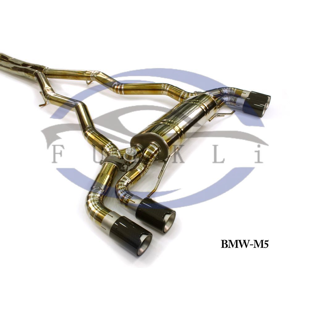 Factory custom titanium exhaust pipe for BMW M5 F90 4.4T valved muffler sport exhaust system catback tips