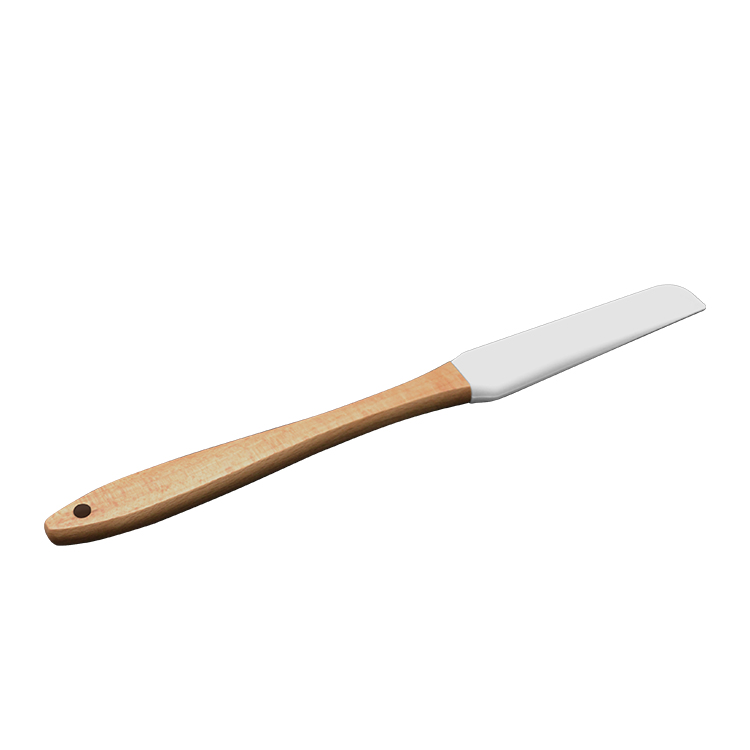 Food Grade Wood Handle Silicone Kitchen Scraper Bake Spatula