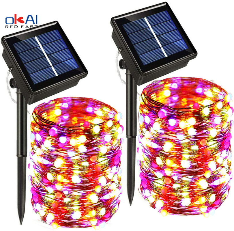 Best selling wire wholesale for tree solar led white twinkle star starry sky laser wedding fairy string lights battery