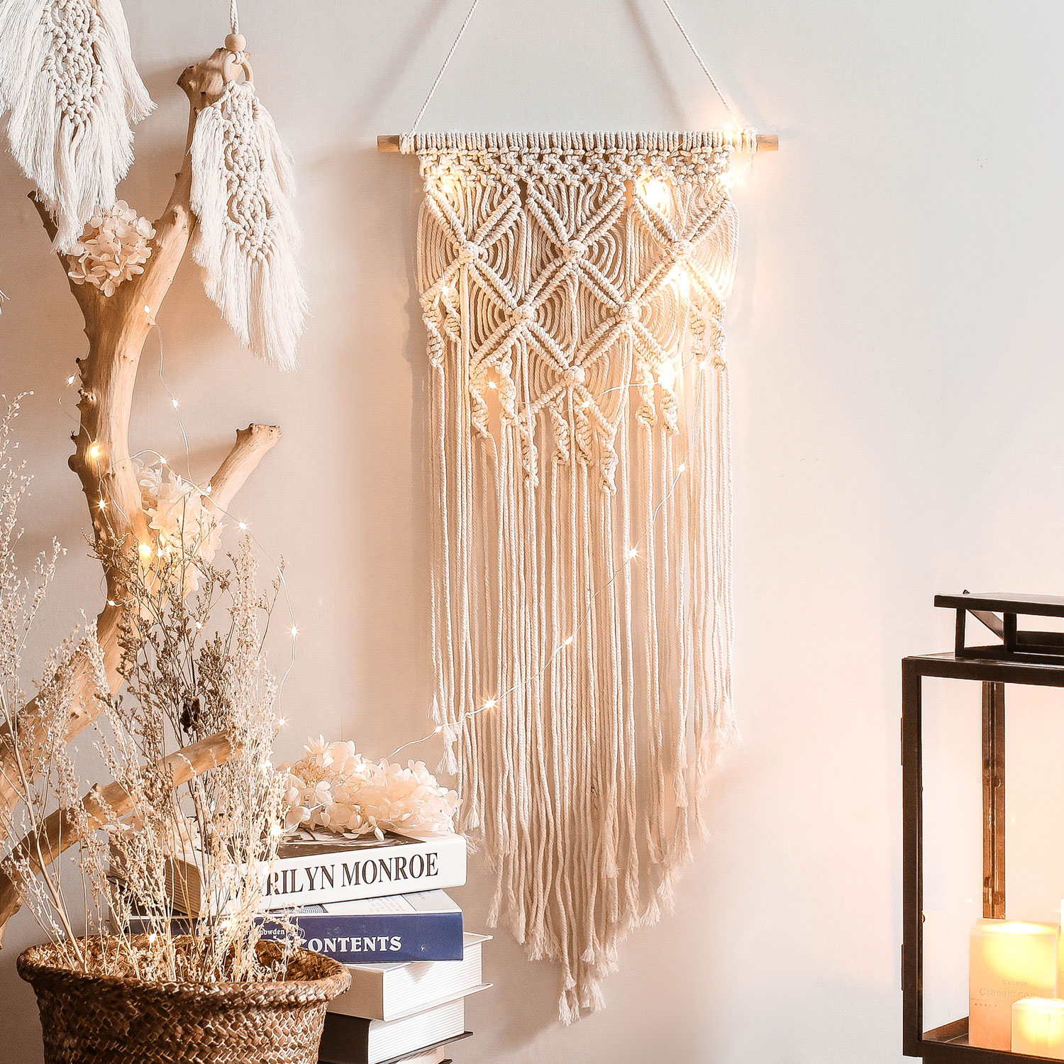 Lace woven wall hanging wall decoration bohemian home chic bohemian geometric art decoration beautiful apartment bedroom dormito