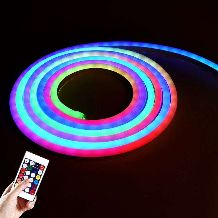CE/GS утвержден 24-кнопочный ИК-контроллер IP20 5 м/рулон SMD5050 Digital 12V 24W RGB светодиодный неон Flex веревки света пропилен-каучука прокладки с двойная блистерная упаковка