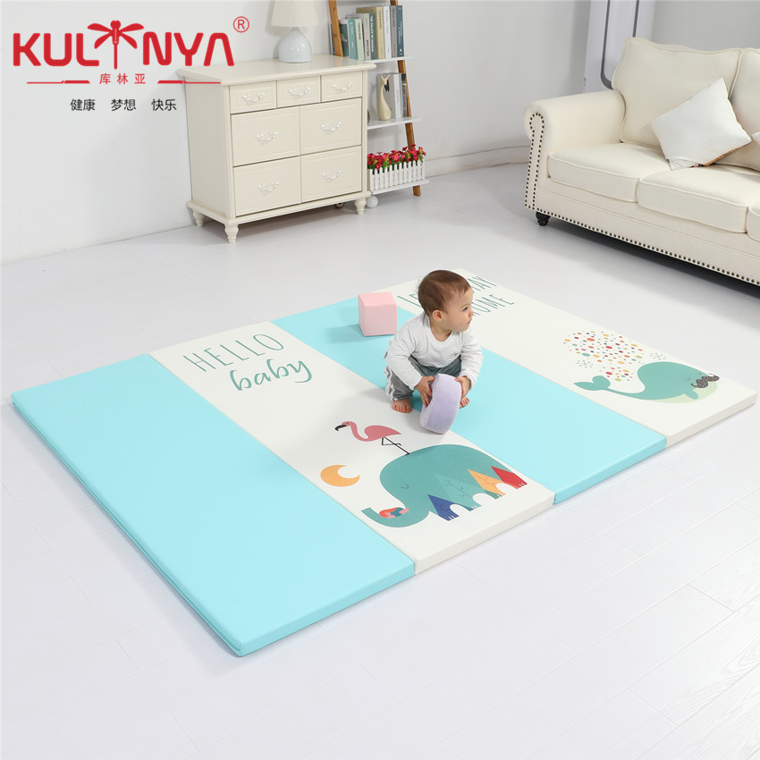 4 'x 6' Детский экологически чистый корейский коврик из искусственной кожи для сна и складной коврик из пенополиуретана для спортзала и игр для детей