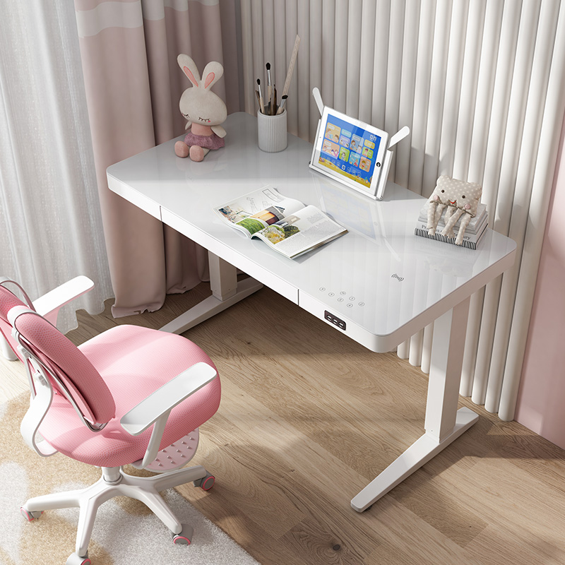 Work From Home Smart Office Desk with Wireless and USB Charger Touch Screen Tabletop Sit Stand Electric Desk