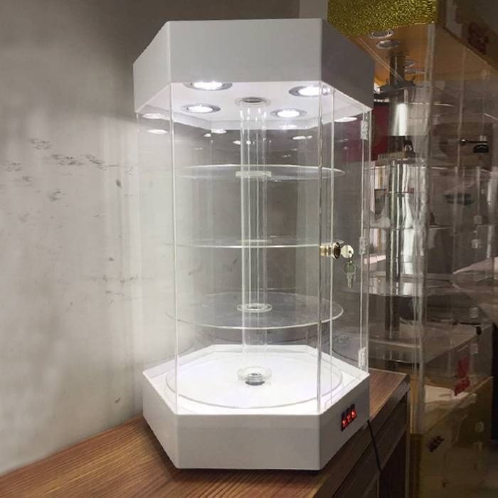 4 Tier Rotating Acrylic stand Display Showcase Cabinet with Led light Stand cabinet Sunglasses display stand display showcase