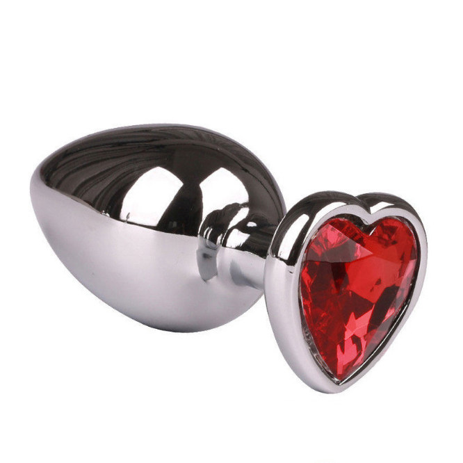 Beginner Anal Plug Butt Heart-Shaped Round Shaped Stainless Steel Jeweled Butt Suction Cup Crystal Anal Sex Sex Toy