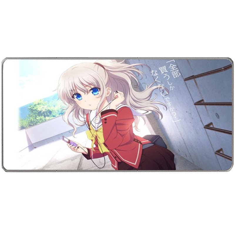Anime Charlotte Large Mouse Pad Nonslip Mousepad Colorful Gaming Mouse Pad for Computers Laptop Desktop Laptop Keyboard Consoles
