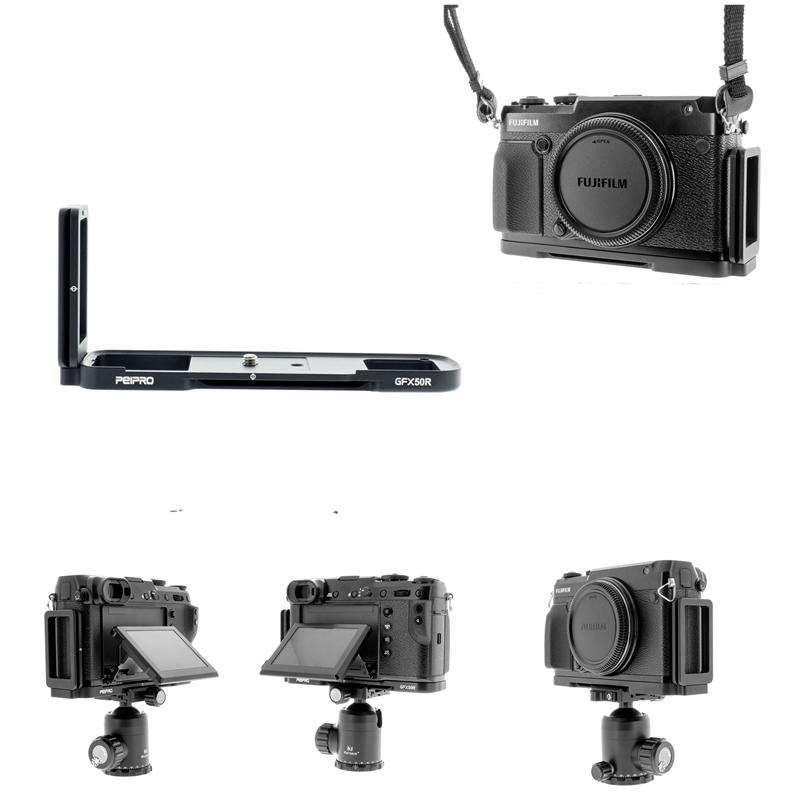 Алюминиевая БЫСТРОРАЗЪЕМНАЯ пластина PEIPRO GFX50R, L-образный кронштейн, ручной захват для камеры Fujifilm GFX50R GFX50R Lplate, быстроразъемный