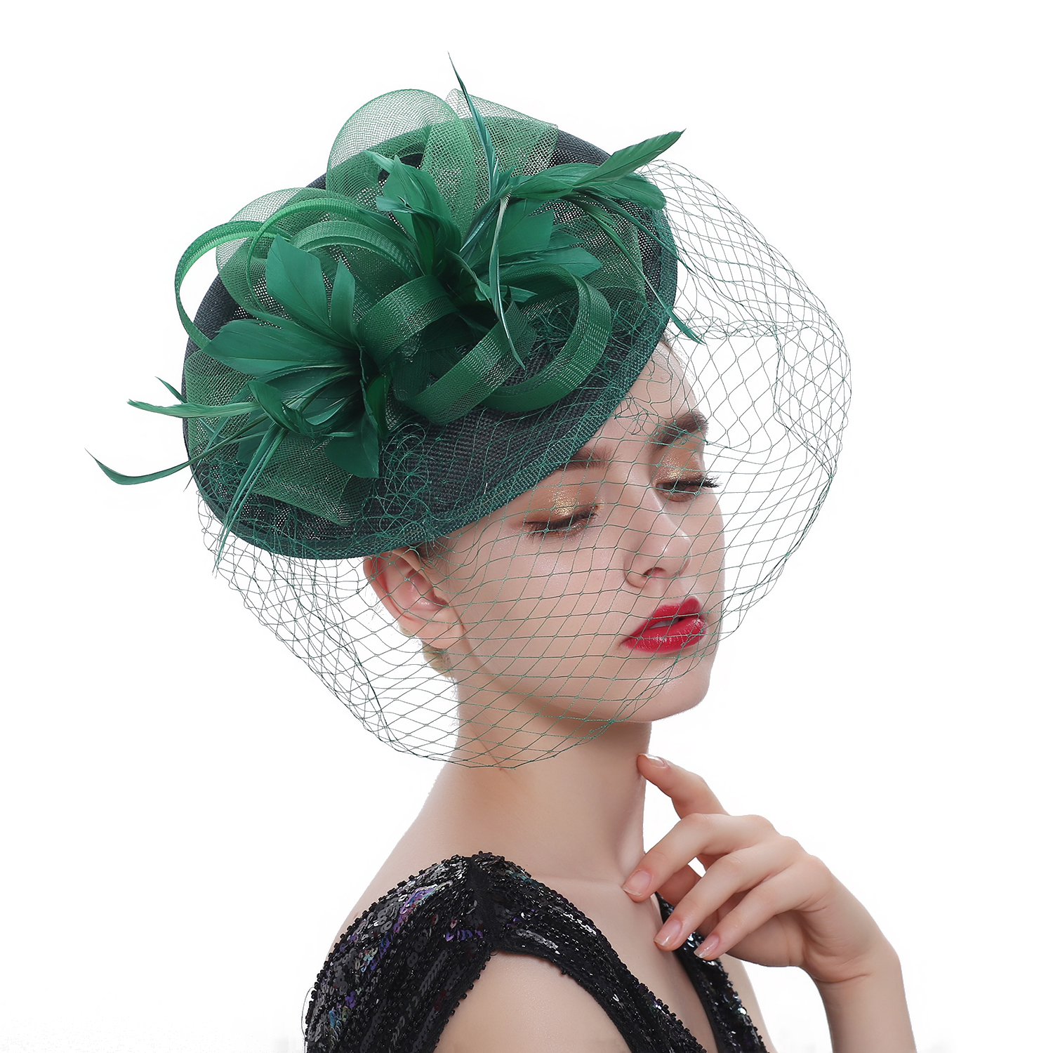 Newest Hawaiian Breathable Sinamay Fascinators Hat Fashion Wedding Hat for Women Ladies Party Dance Decoration