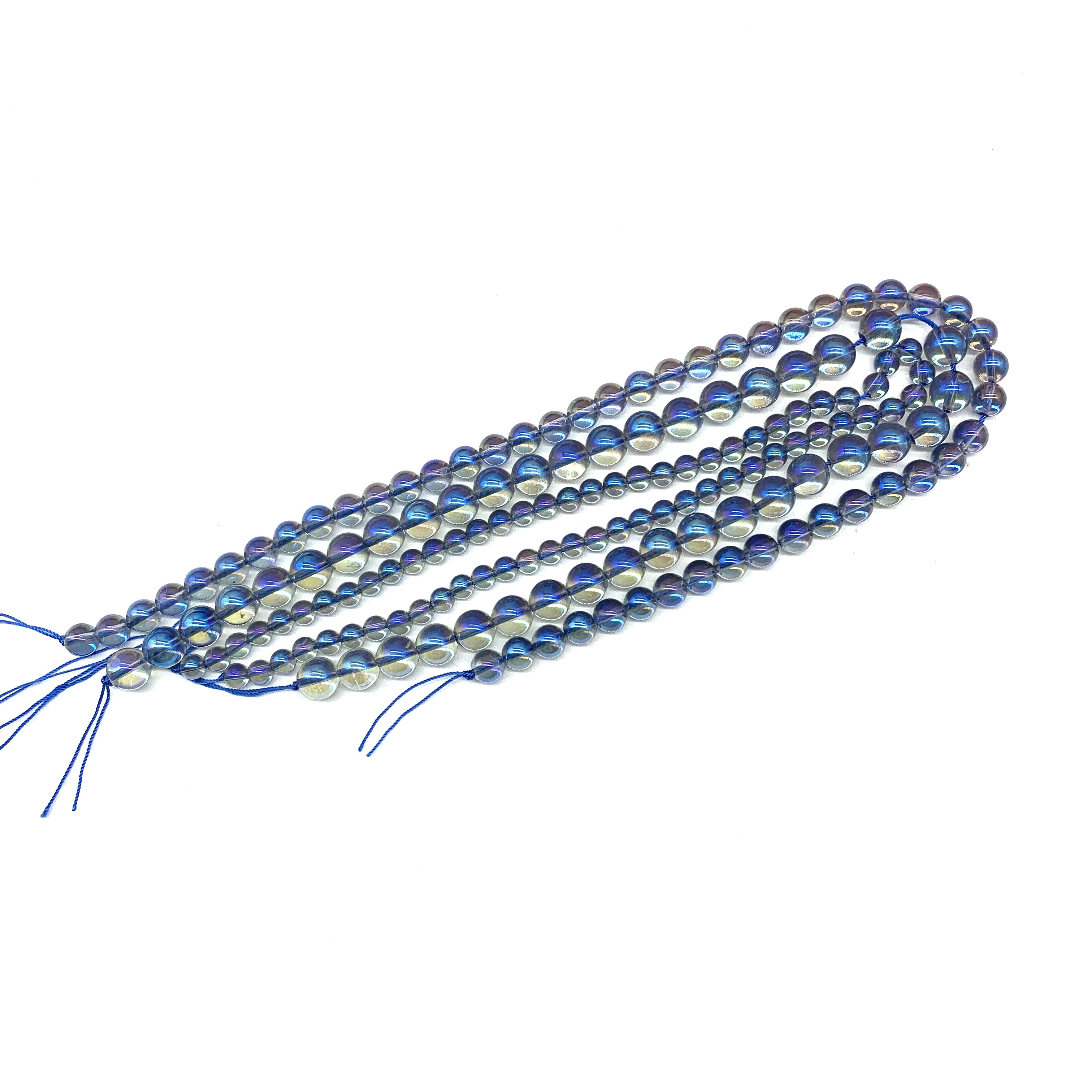 Wholesale Natural Aura Clear Quartz Loose Bead Blue Aura Jewelry Bead for Gift and Souvenir