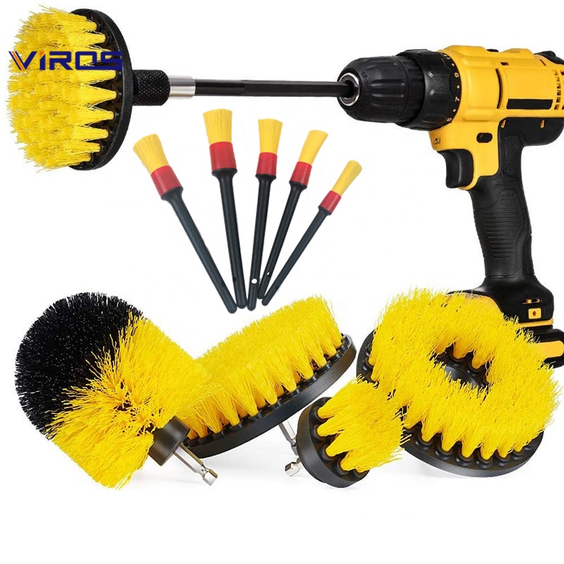 Newest Yellow Soft Cleaning Kit Power Tool Electric Car Detailing Drill Brush
