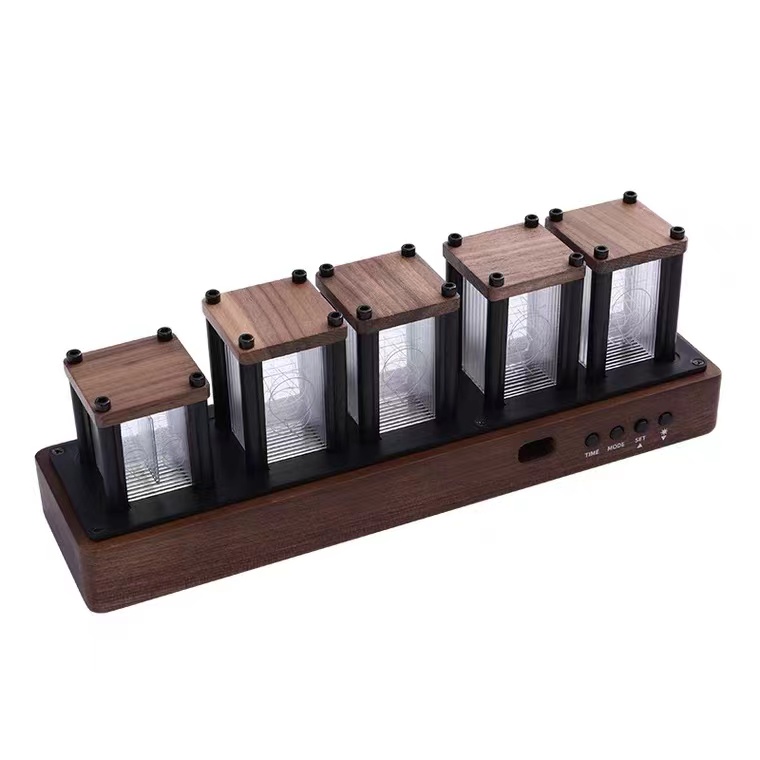 Creative Design Glow Tube Clock Led Digital Alarm Clock Electronic Retro Desk Clock Christmas Gift