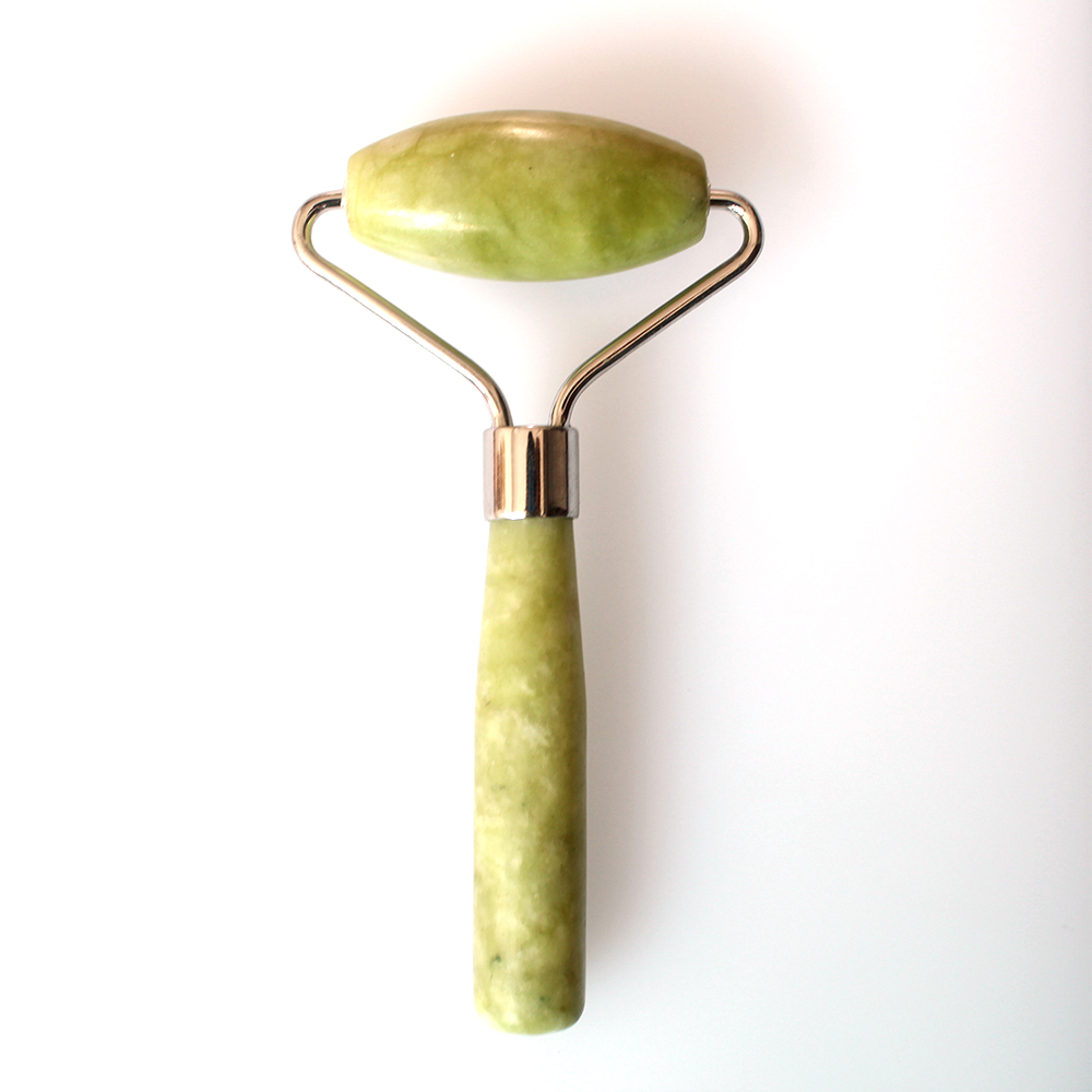 Wholesale Portable Face Massager Guasha Tools Beauty Jade Roller 100% Natural Green Rose Quartz Facial Jade Roller