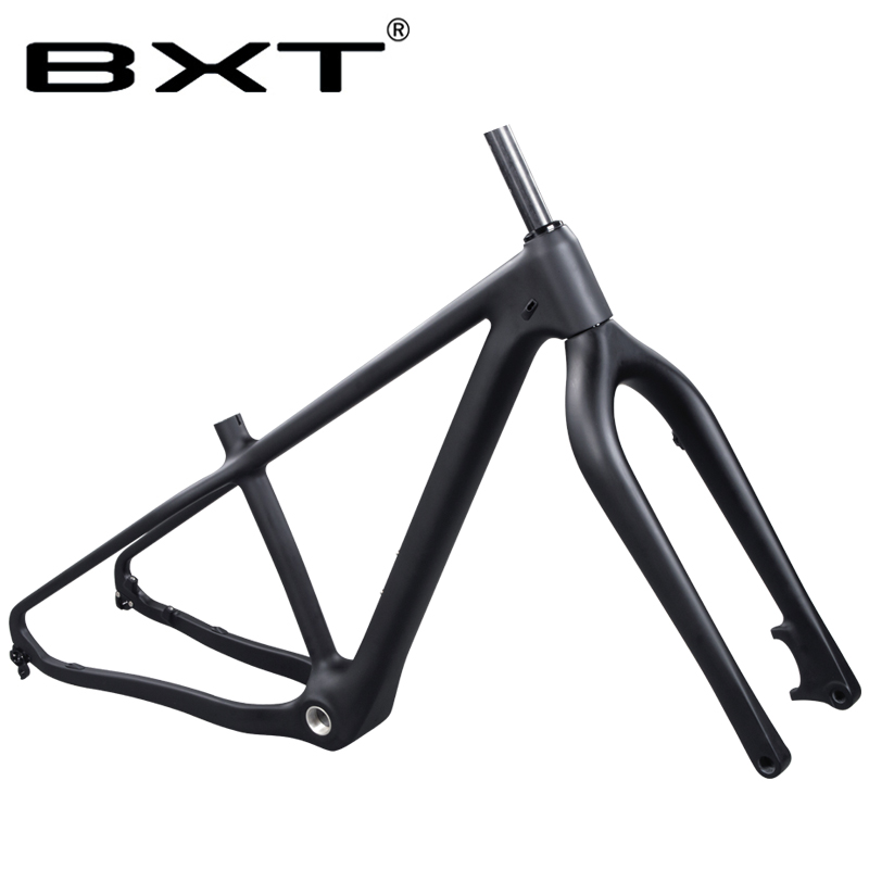 BXT новая Снежная углеродная рама для велосипеда с крючком заднее пространство 190 мм ось через заднее пространство 197 мм 26*4,8 шины Снег углеродная велосипедная Рама + вилка