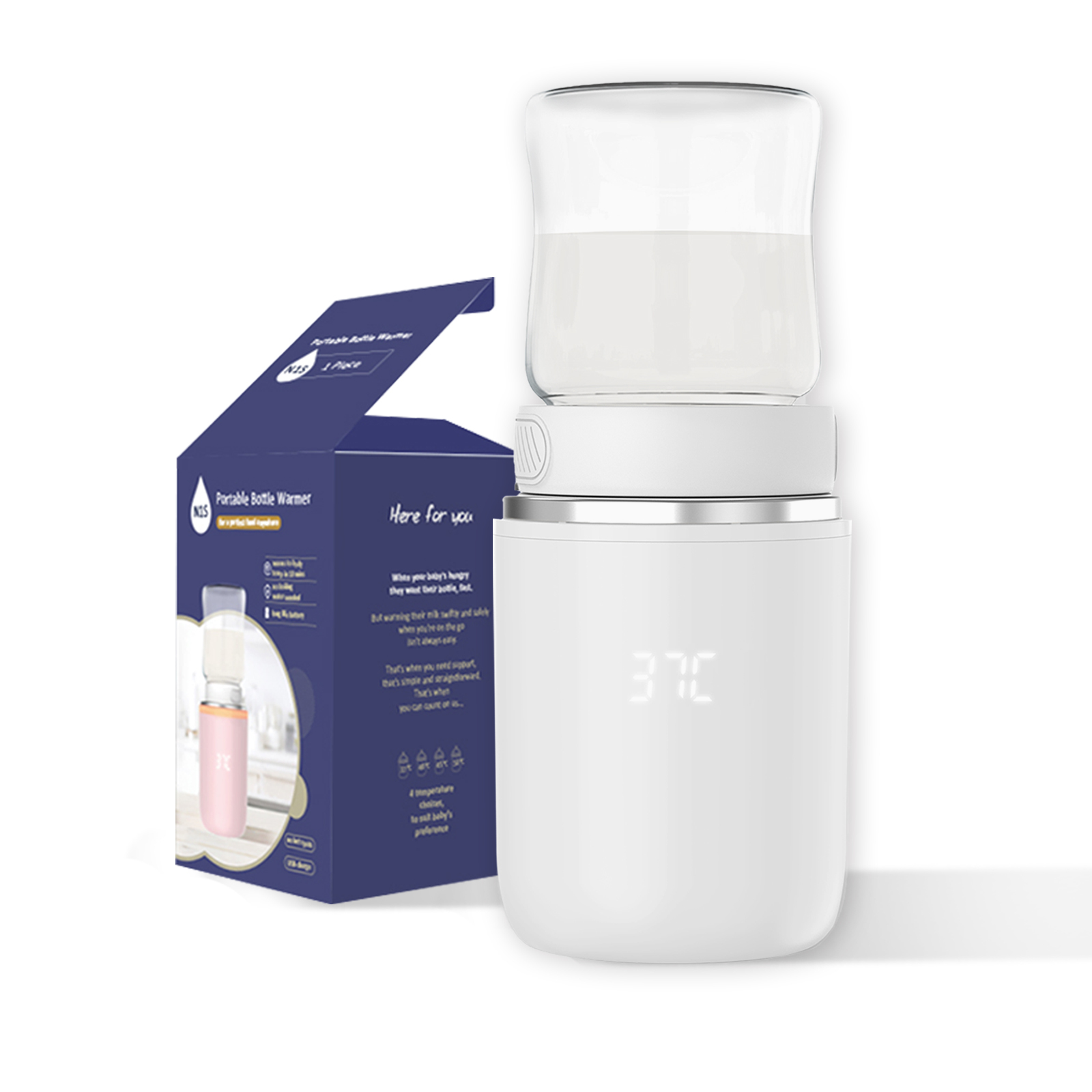 OEM Portable Baby Bottle Warmer Travel With Fast Heating Wireless Rechargeable Silicone Ring Usb Bottle Warmer