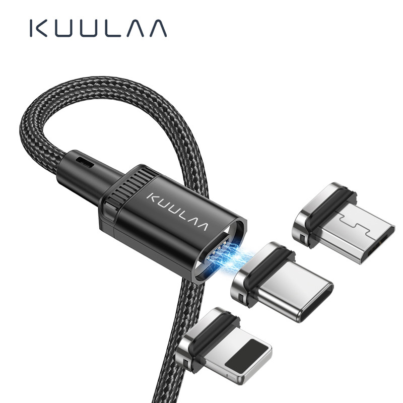 Новинка 2021, нейлоновый Usb-разъем KUULAA, зарядное устройство, кабель Type-C 3,0, кабель Usb Micro 3 в 1, Магнитный зарядный кабель