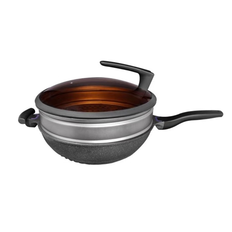 32cm Non-stick Non-fume And Scratch Resistant steam-fry Multi-function Cooking Wok Pan