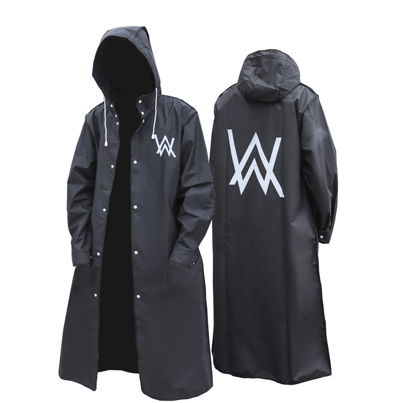 Hot Selling Trendy Men's Outdoor Hiking Raincoat Women Adult Long Waterproof Rain Poncho Large Black EVA Raincoat