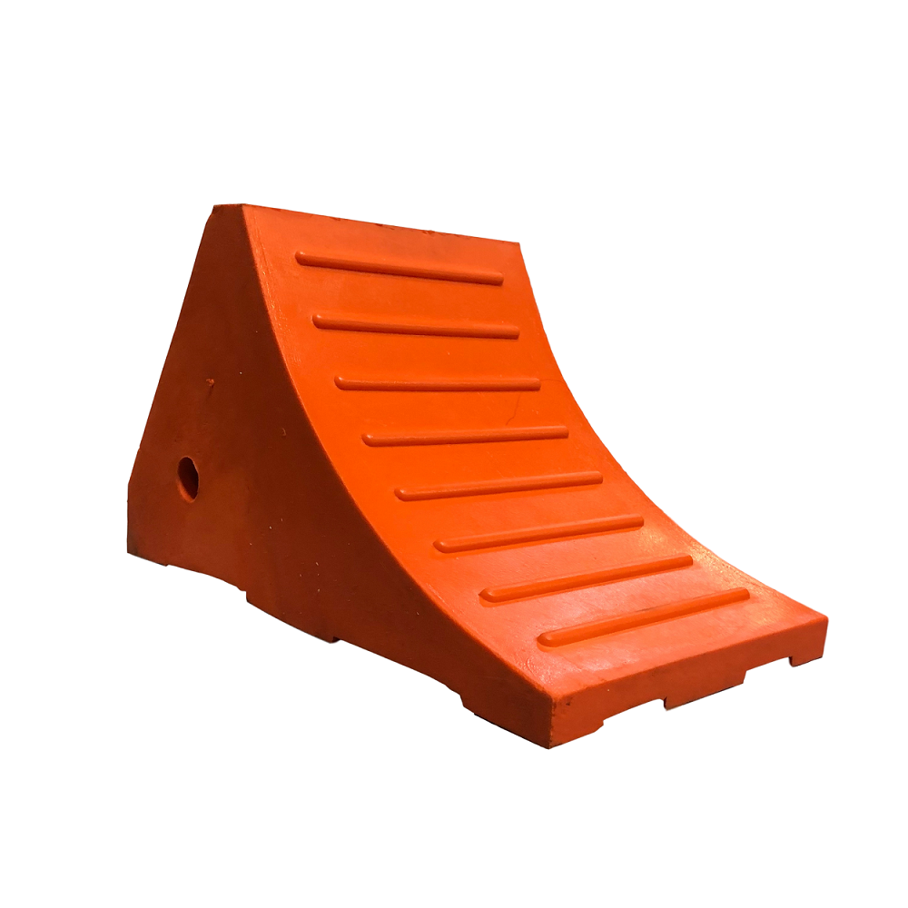 Industrial Truck Wheel Chock Polyurethane Wheel Stop 14"x8"x8"/ Heavy Duty Wheel Chock PU 30 Ton Capacity