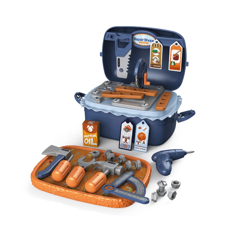Pretend Play Series Storage Workbench Toy Tool Play Set 54 Pieces Construction Work Shop Toy Tool Kit for Kid Gifts