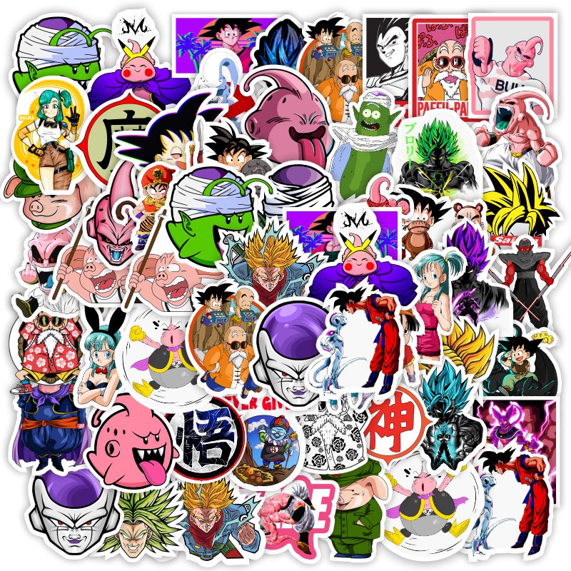 50 pcs Anime Dragon Ball Goku Sticker for skateboard Travel Suitcase Macbook waterproof stcikers