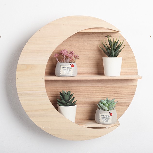 Плавающая деревянная круглая cCrescent Moon Phase Decor, настенная подвесная Новая Полка для гостиной, ванной, спальни, кухни, отеля