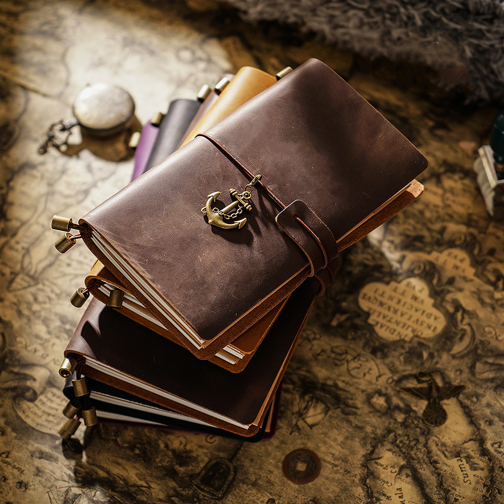 Premium Custom-Made Size A5 A6 genuine leather Journals Diary Handmade Soft Cowhide Cover Travel Notebook Sightseeing Adventure