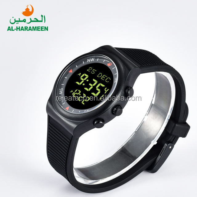 Фабрика HA-6506 Fajr Watch AL Металлические мусульманские молитвенные наручные часы для мужчин AL-HARAMEEN Многофункциональные исламские часы с мечетью Азан
