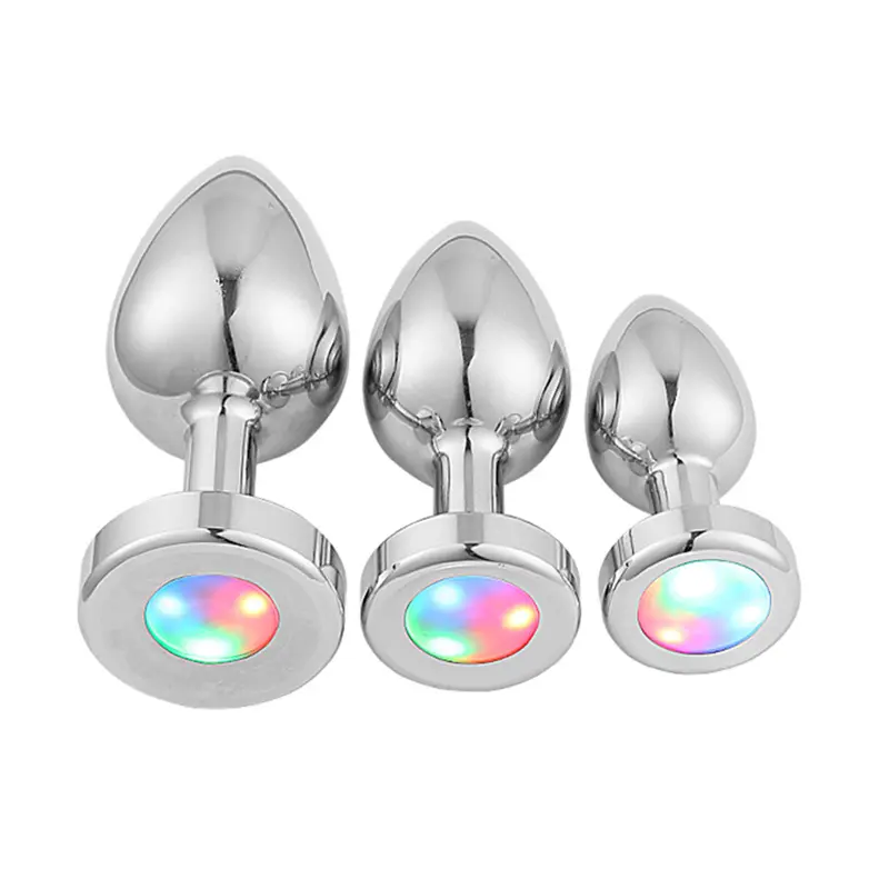 High Quality Erotic Products Sex Toys Custom Butt Plug Anal Butt Plug With Colorful Light For Lesbian