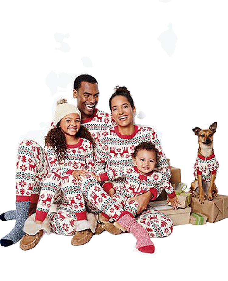 New Parent Child Fall Clothing Suits Family Pajamas Cotton Casual Sleepwear Christmas Pajamas Custom Print Adult Onesie