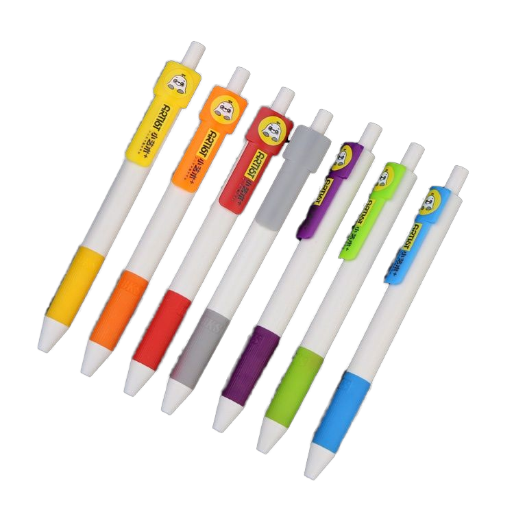 Custom Enterprise Signing Pen Logo Promotional Creative 0.5/0.7mm Gel Pen Color Block Design Press Type Mechanism Made Plastic