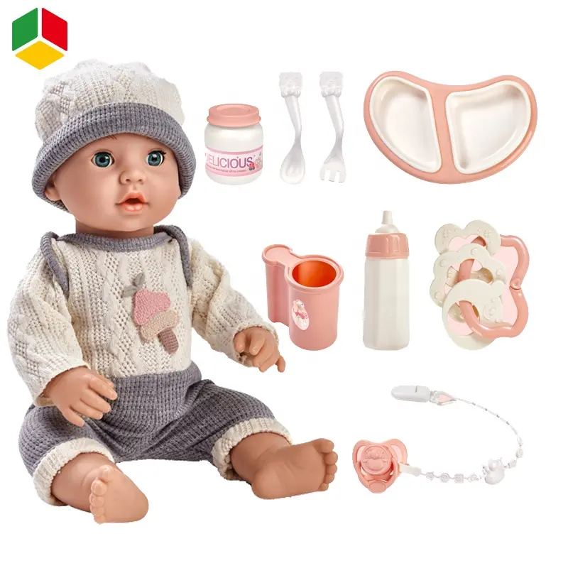QS Hot Selling Silicone Full Body Doll Toys Fashion 16 Inch Realistic Reborn Baby Doll With Accessories