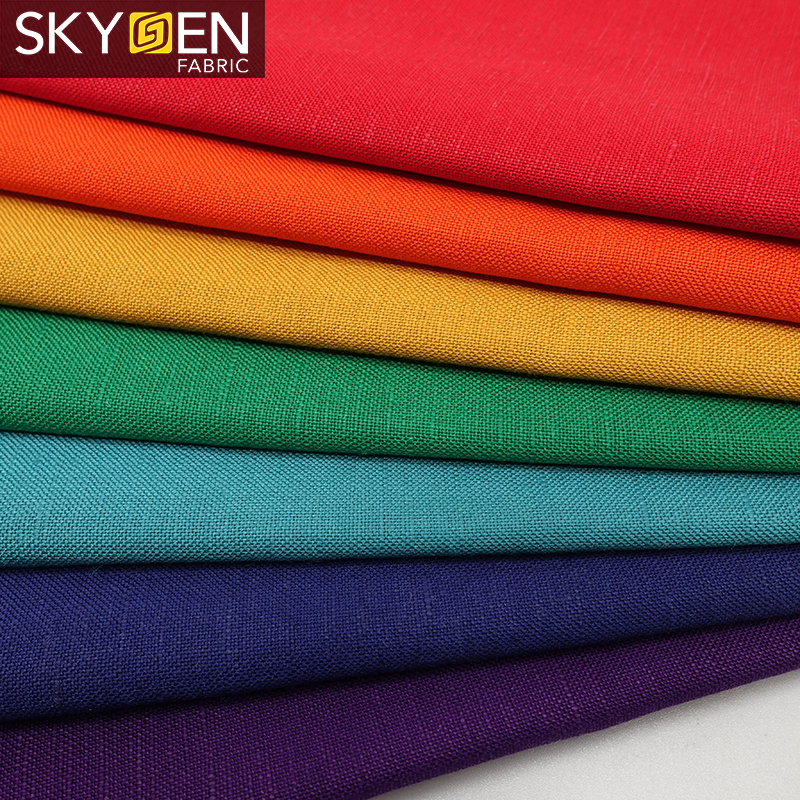 Skygen, мягкая льняная вискозная Смешанная текстильная ткань для одежды, прозрачная льняная вискозная ткань, льняная ткань оптом
