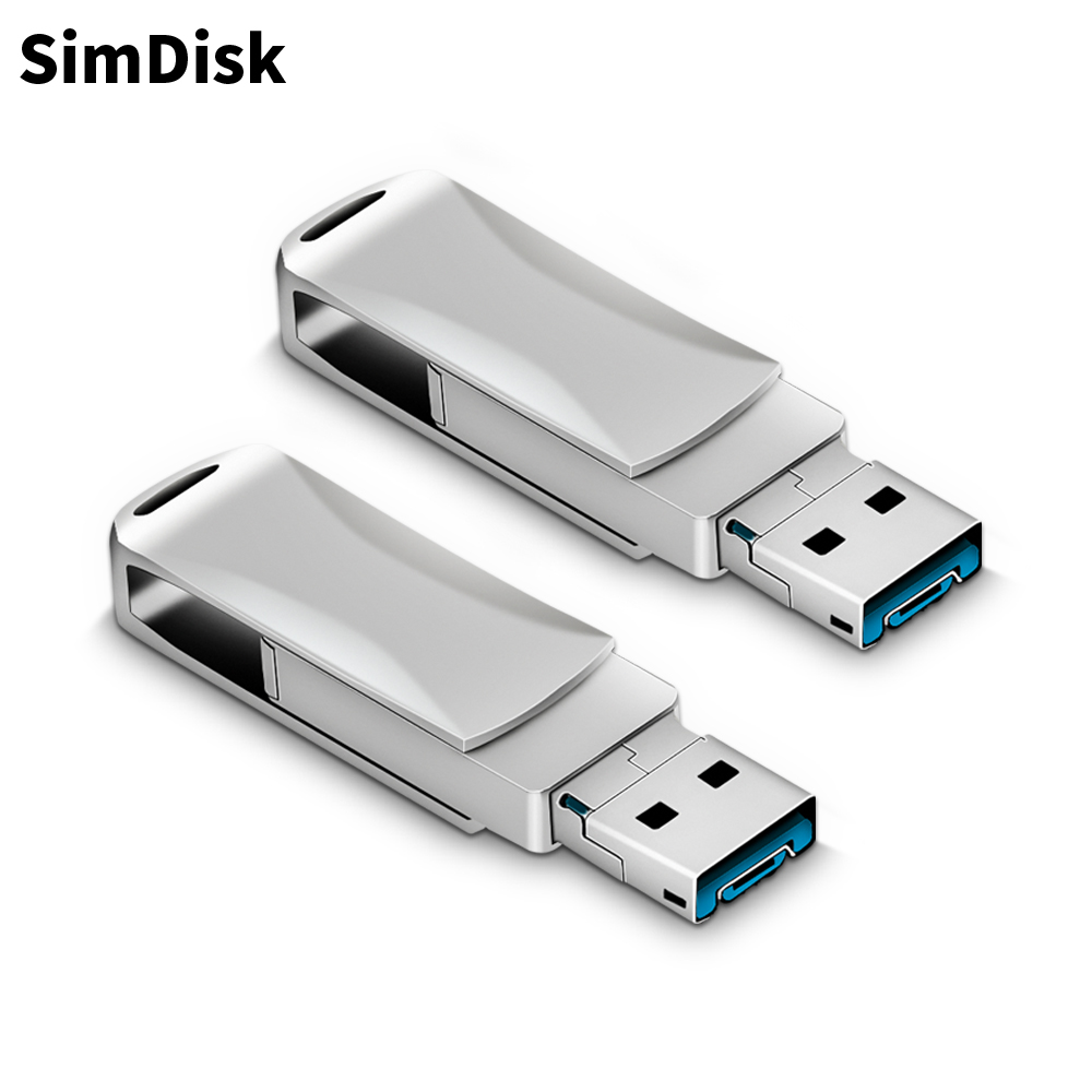 SimDisk прямые продажи с завода U Disk32GB 64GB 128GB Пользовательские логотипы, мобильный телефон Флешка OTG три в одном USB флэш-накопители
