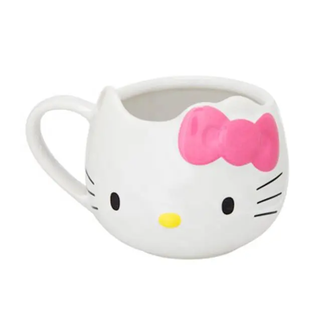 Керамические кофейные чашки ручной работы с Hello Cat, оптовая продажа, милая новинка, Мультяшные кружки с розовым котенком