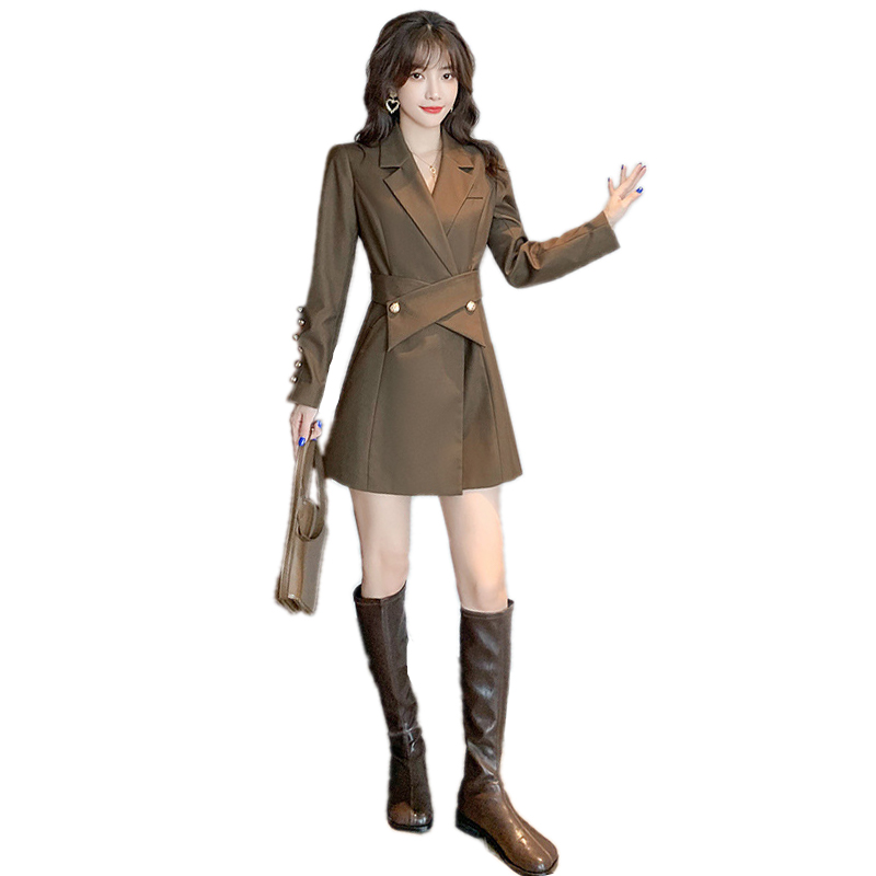 2021 new autumn elegant long sleeve women's formal dress for office party daily life