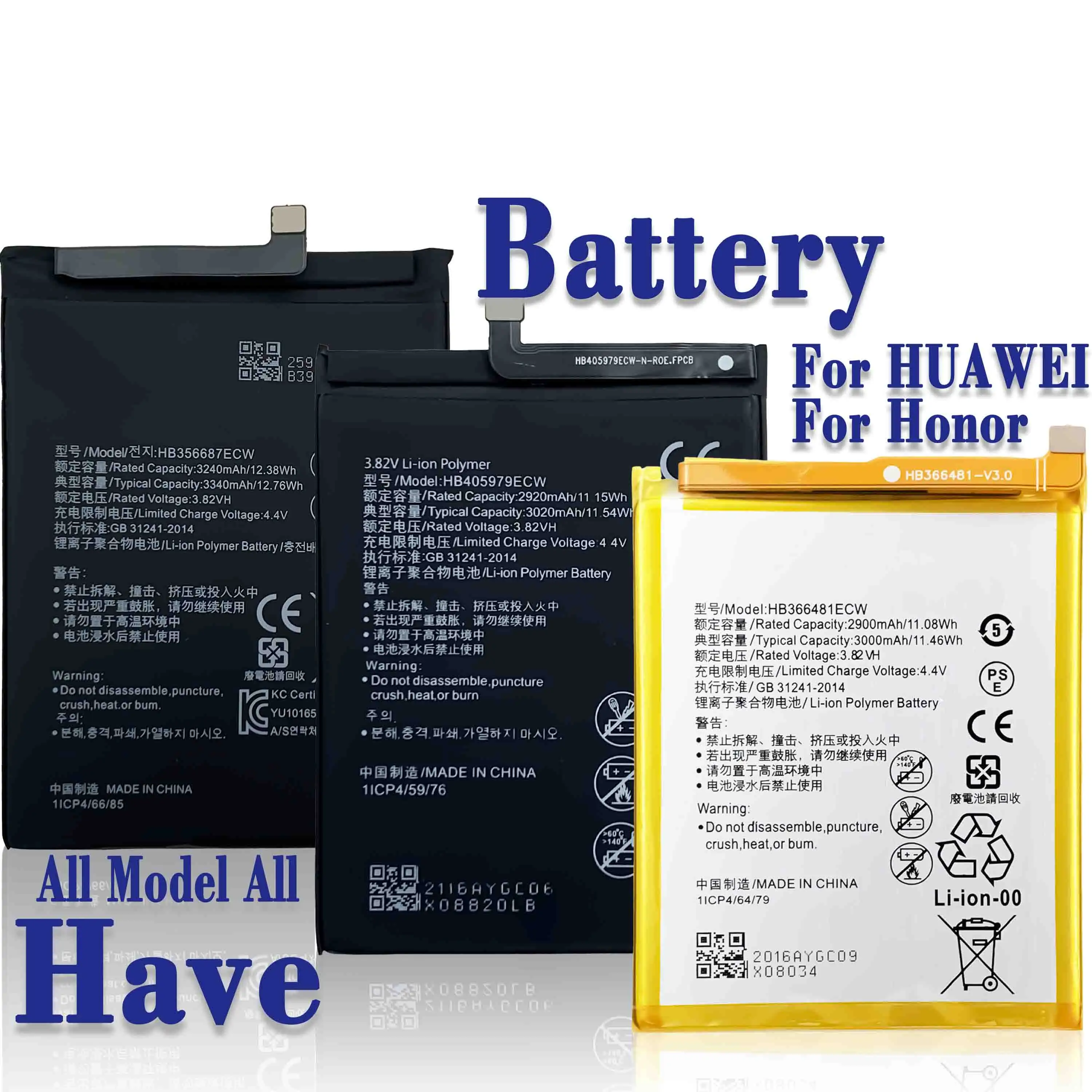 OEM Factory battery Full range of battery for HUAWEI Honor P7 P8 P9 P10 P20 P30 P40 Lite Nova 1 2 3 4 5 6 7 8 i