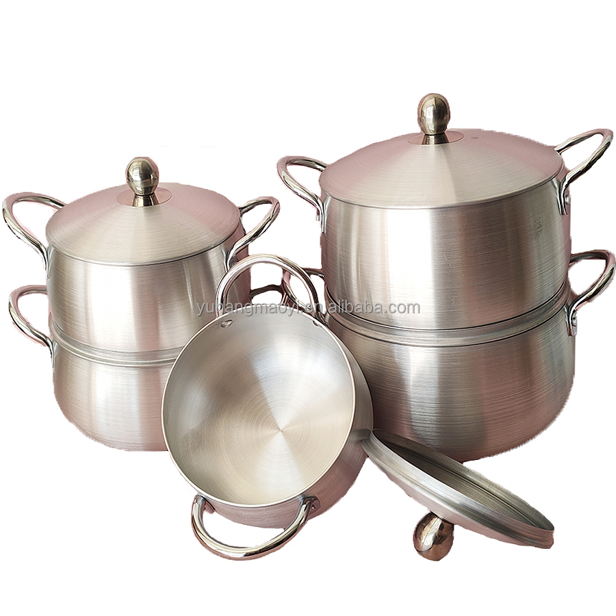 Cheap Price CLASSIC Cookware Soup Pot Aluminum Die Cast Casserole Forged Pots Sets 10PCS Cookware Set For Cooking