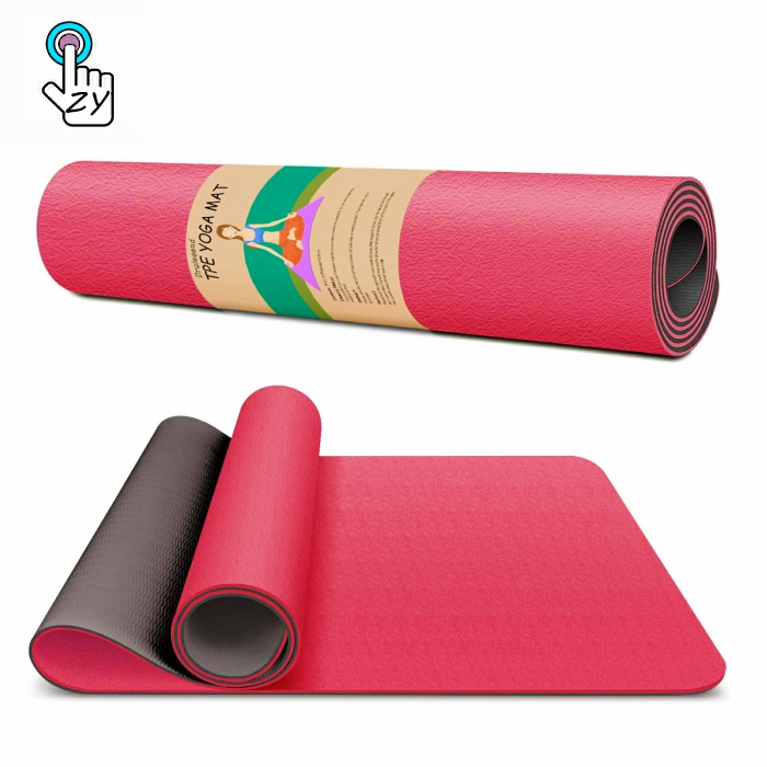 Gym Eco-Friendly Printed 5mm Rubber Suede Yoga Mat Natural Recycled Rubber Yoga Mat